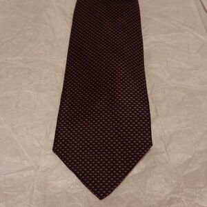 VINTAGE HERMES BLACK & BROWN SILK TIE